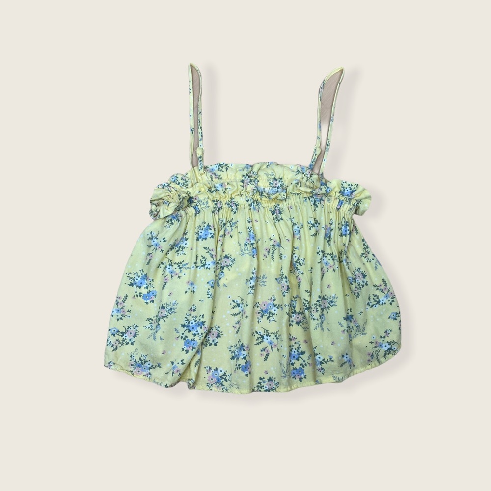 3/$30 Garage Buttercup Yellow Crop Floral Cami S - Picture 5 of 6